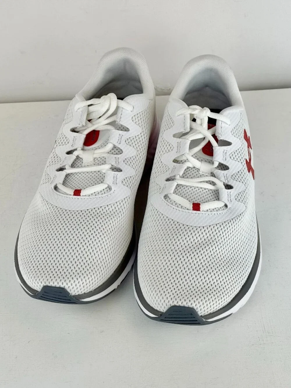 Men's 12 - Under Armour UA Charged Impulse 3 Running Shoe -White/Red 3025421-108